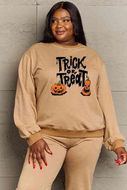 Full Size TRICK OR TREAT Graphic Sweatshirt