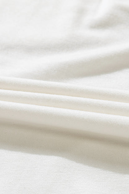 Chest Pocket V-Neck Curved Hem Top