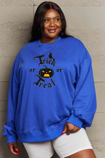 Full Size TRICK OR TREAT Graphic Sweatshirt