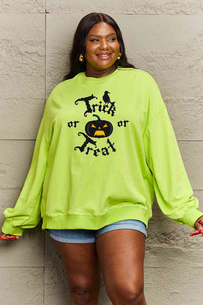 Full Size TRICK OR TREAT Graphic Sweatshirt