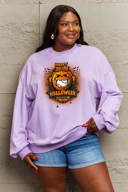 Full Size HAPPY HALLOWEEN Graphic Sweatshirt