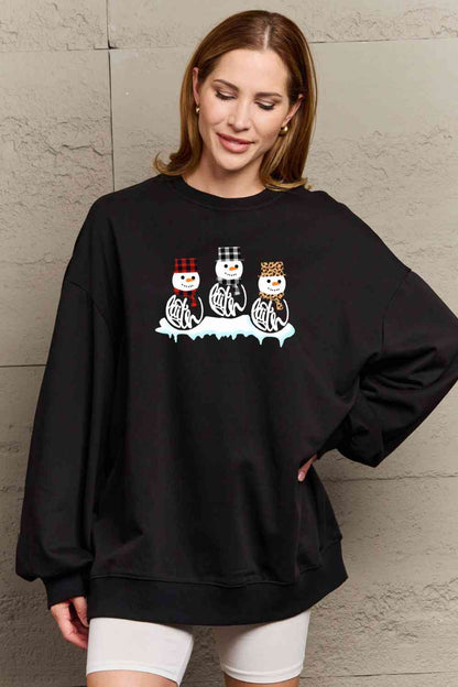 Full Size Snowmen Graphic Sweatshirt
