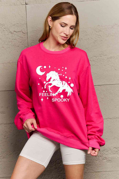 Full Size Graphic Drop Shoulder Sweatshirt