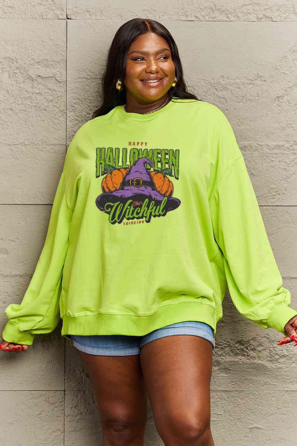 Full Size Witch Hat Graphic Sweatshirt