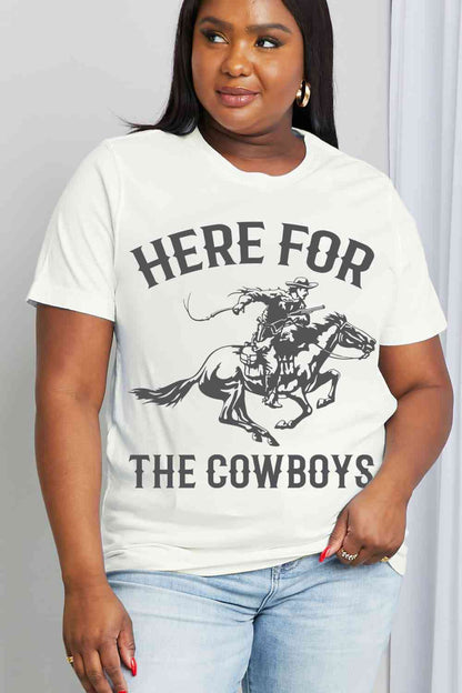 Full Size HERE FOR THE COWBOYS Graphic Cotton Tee
