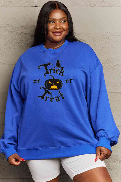 Full Size TRICK OR TREAT Graphic Sweatshirt
