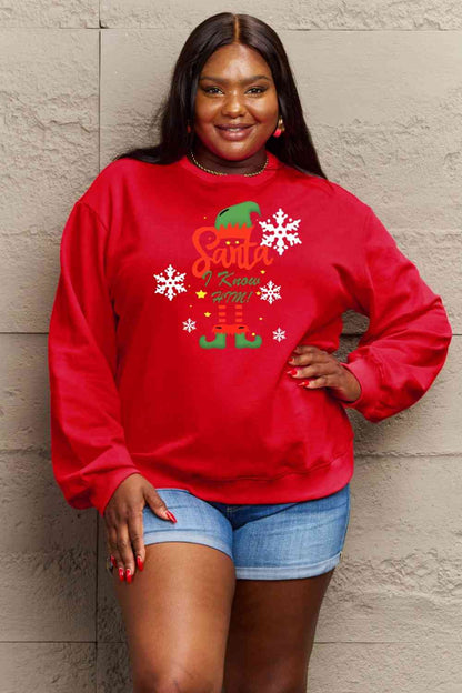 Full Size Graphic Round Neck Sweatshirt