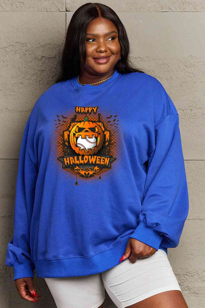 Full Size HAPPY HALLOWEEN Graphic Sweatshirt