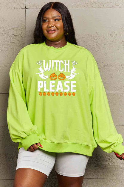 Full Size WITCH PLEASE Graphic Sweatshirt
