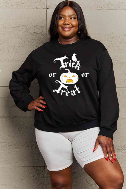 Full Size TRICK OR TREAT Graphic Sweatshirt