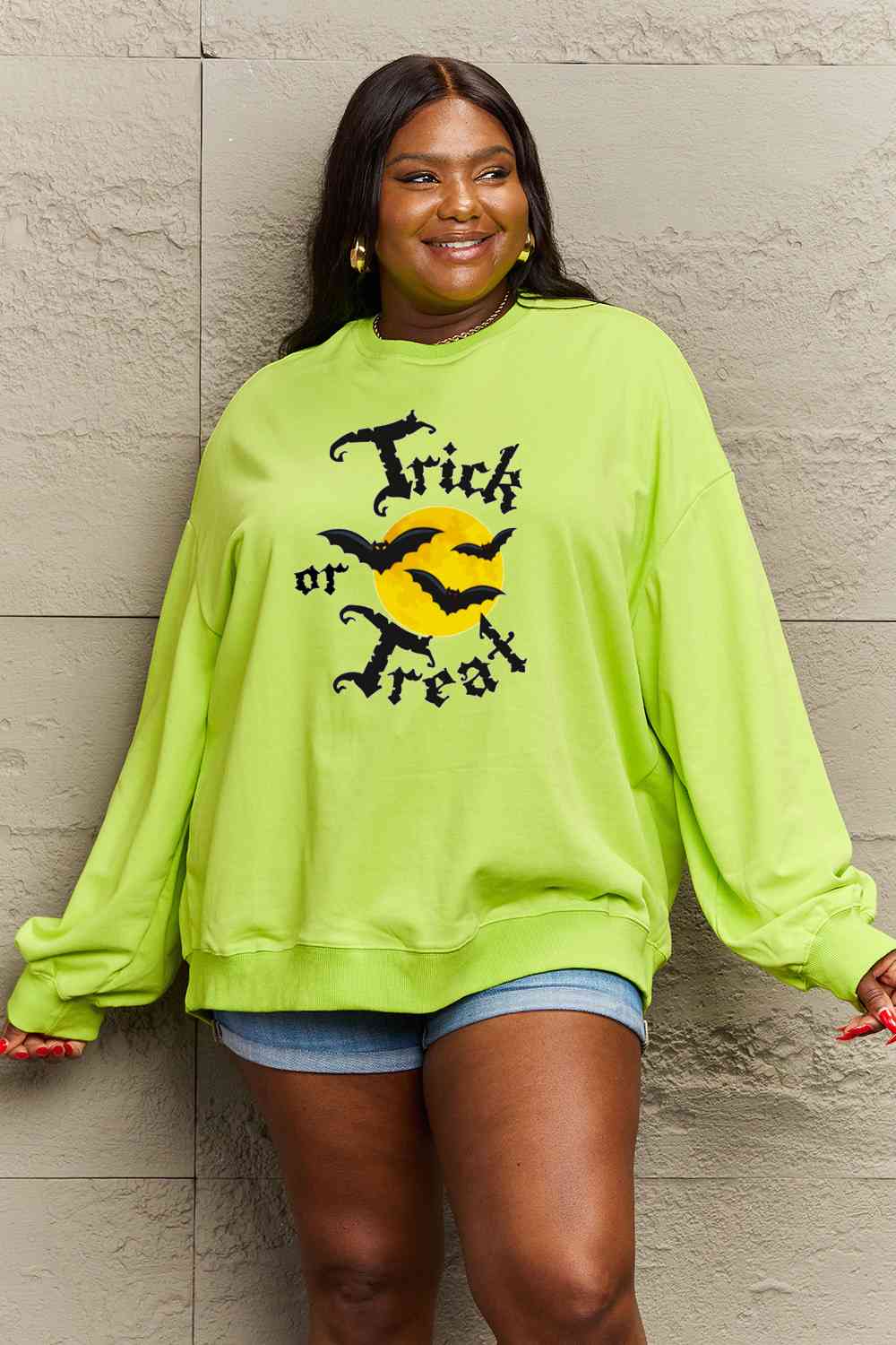 Full Size TRICK OR TREAT Graphic Sweatshirt