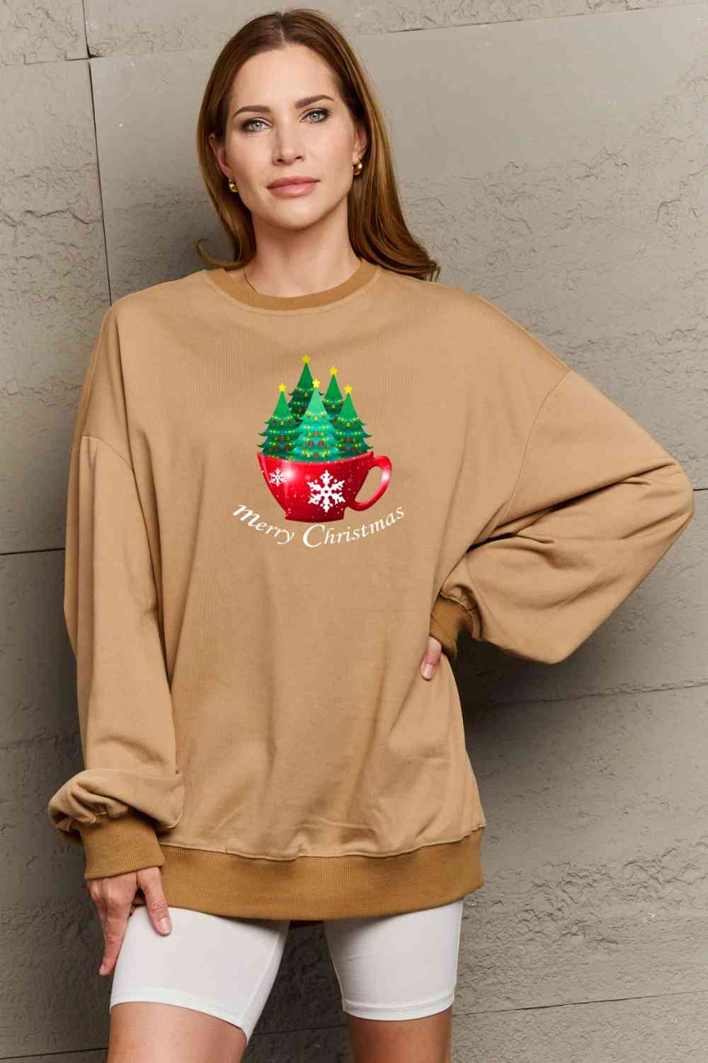 Full Size MERRY CHRISTMAS Graphic Sweatshirt
